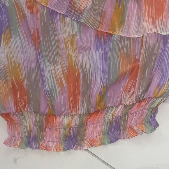 Aqua Women's Multicolor One-Shoulder Top Sz S NWT - Picture 5 of 8